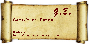 Gacsári Barna névjegykártya